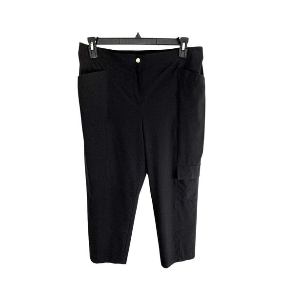 Zenergy by Chicos Womens Pants Size 2=L/12 Black Cropped Pockets Casual Work - Picture 1 of 12